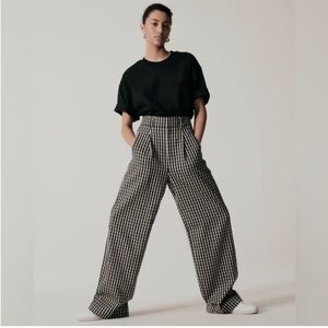 Everlane High Way Drape Pant Size Gingham 8R